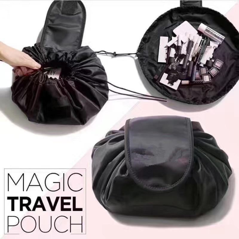 Buy House of Quirk Lazy Cosmetic Bag Drawstring Travel Makeup Bag (Black  Flower) Online at Best Prices in India - JioMart.