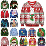 3D Apperal Store Pullovers Unisex Men Women 2019 Ugly Christmas Sweater Vacation Santa Elf Funny Christmas Fake Hair Jumper Autumn Winter Tops Clothing