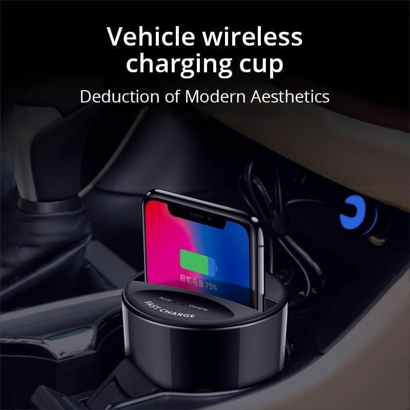 BONOLA Store Mobile Phone Chargers Black Fast Wireless Car Charger Cup