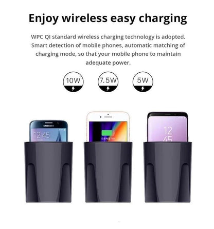 BONOLA Store Mobile Phone Chargers Black Fast Wireless Car Charger Cup