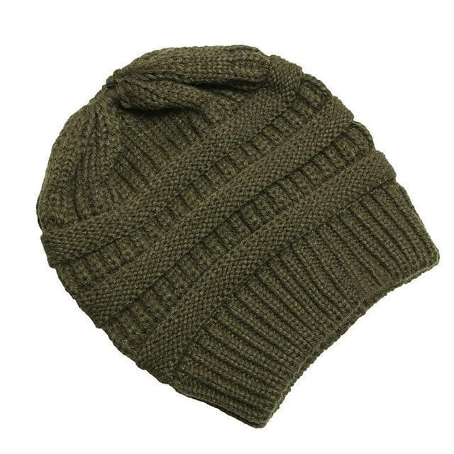 Clothing to You Skullies & Beanies Olive Green With Tag FunkyCC™ Ponytail Beanie