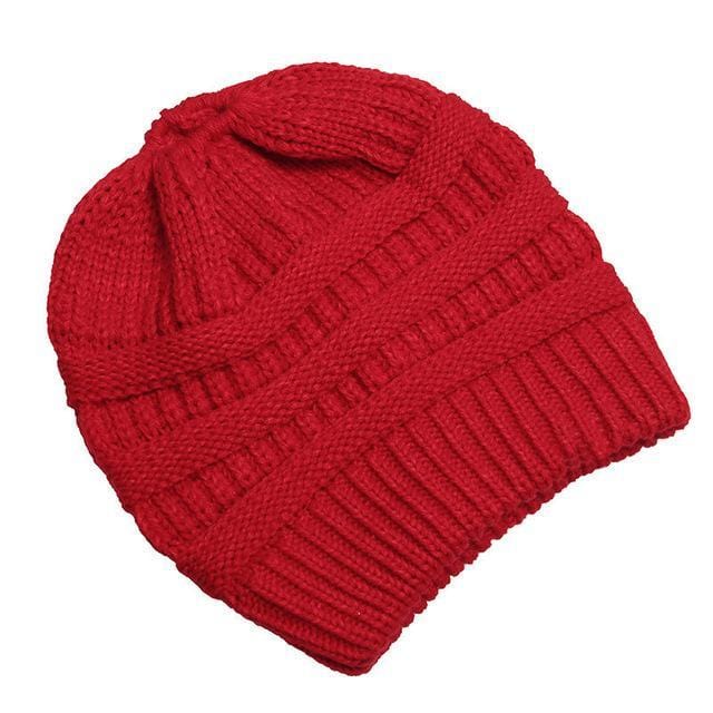 Clothing to You Skullies & Beanies Red With Tag FunkyCC™ Ponytail Beanie