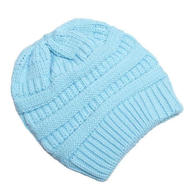 Clothing to You Skullies & Beanies Sky Blue With Tag FunkyCC™ Ponytail Beanie