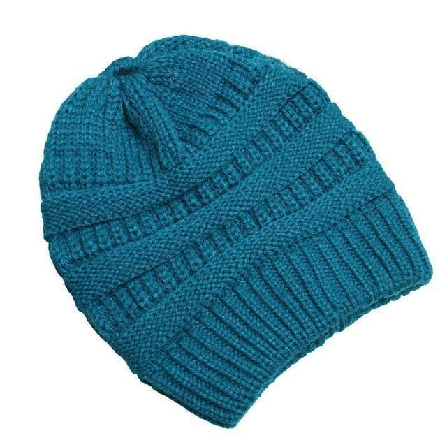 Clothing to You Skullies & Beanies Turquoise With Tag FunkyCC™ Ponytail Beanie