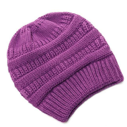Clothing to You Skullies & Beanies Violet With Tag FunkyCC™ Ponytail Beanie