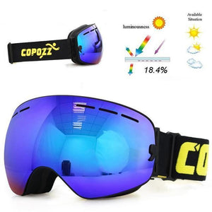 copozz Official Store Skiing Eyewear Blue Lens Black Fram CPZ™ Anti-fog UV400 Ski Goggles