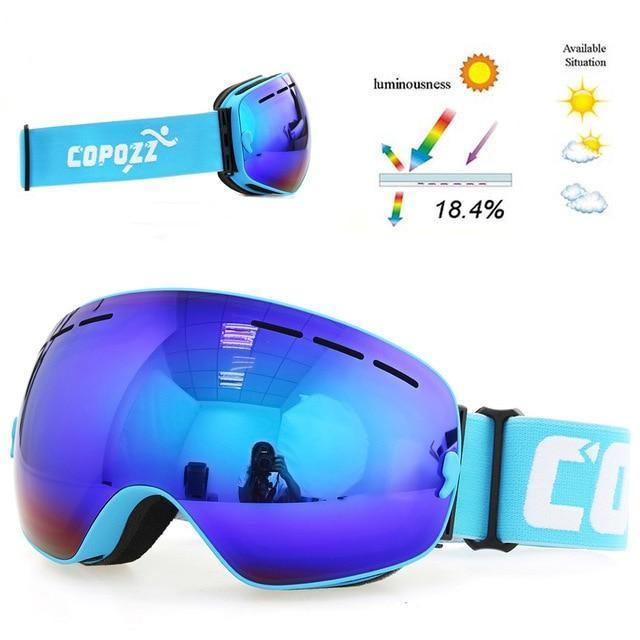 copozz Official Store Skiing Eyewear Frame Blue CPZ™ Anti-fog UV400 Ski Goggles