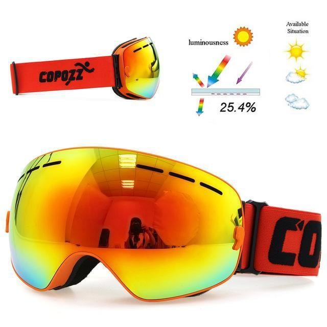 copozz Official Store Skiing Eyewear Frame Orange CPZ™ Anti-fog UV400 Ski Goggles