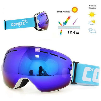 copozz Official Store Skiing Eyewear Frame White CPZ™ Anti-fog UV400 Ski Goggles