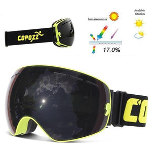 copozz Official Store Skiing Eyewear Green Fra Black Lens CPZ™ Anti-fog UV400 Ski Goggles