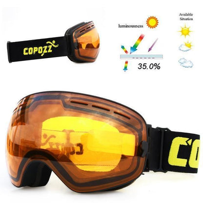 copozz Official Store Skiing Eyewear Orange and Black CPZ™ Anti-fog UV400 Ski Goggles