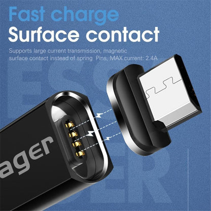 ESSAGER Official Store Mobile Phone Cables Black IOS Cable / 100cm Magnetic USB Fast Charging Cable