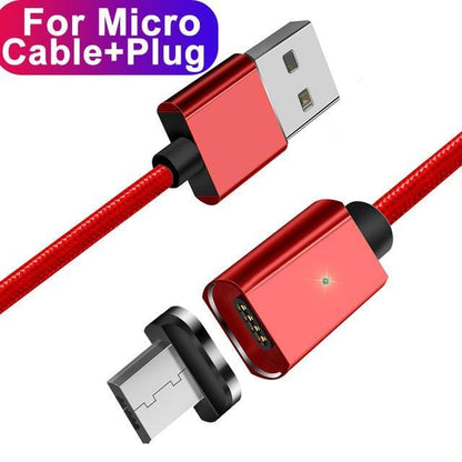 ESSAGER Official Store Mobile Phone Cables Red Micro Cable / 100cm Magnetic USB Fast Charging Cable