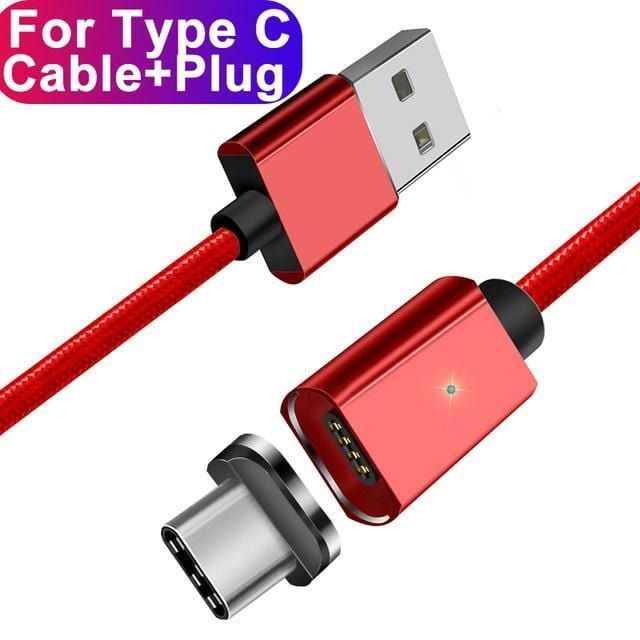 ESSAGER Official Store Mobile Phone Cables Red Type C Cable / 100cm Magnetic USB Fast Charging Cable