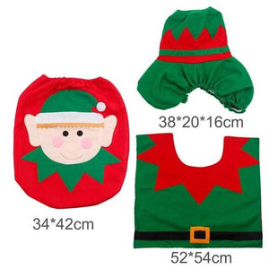 FENGRISE Official Store Pendant & Drop Ornaments Elf 3pc Fancy Santa Claus Bathroom Set