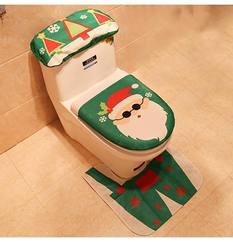 FENGRISE Official Store Pendant & Drop Ornaments Green Santa Claus 3pc Fancy Santa Claus Bathroom Set