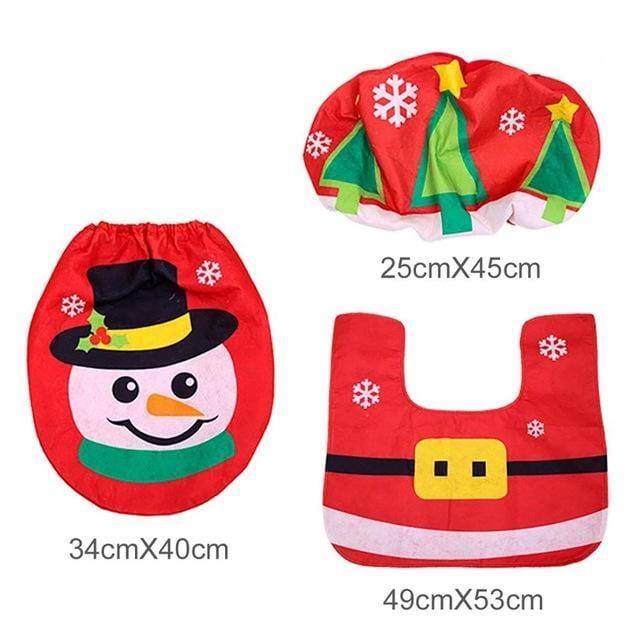 FENGRISE Official Store Pendant & Drop Ornaments Red snowman 3pc Fancy Santa Claus Bathroom Set