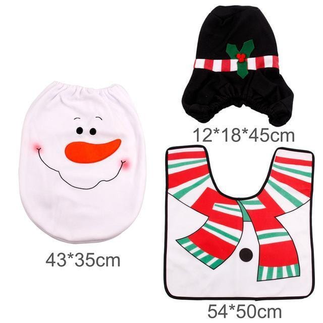FENGRISE Official Store Pendant & Drop Ornaments Snowman 3pc Fancy Santa Claus Bathroom Set