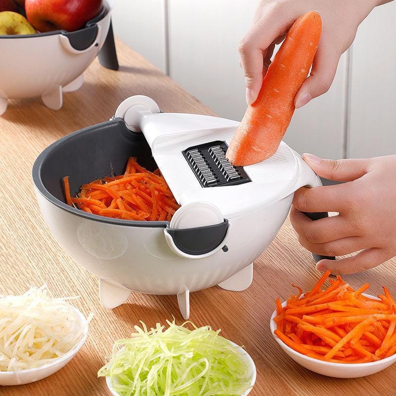 Foxsmarts 9 in 1 Multifunction Vegetable Cutter with Drain Basket