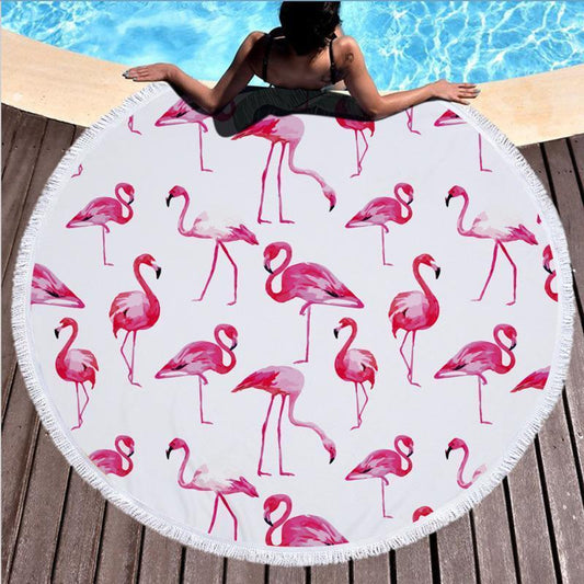 Foxsmarts Beach Towel model 1 Flamingo Beach Towel With Tassels
