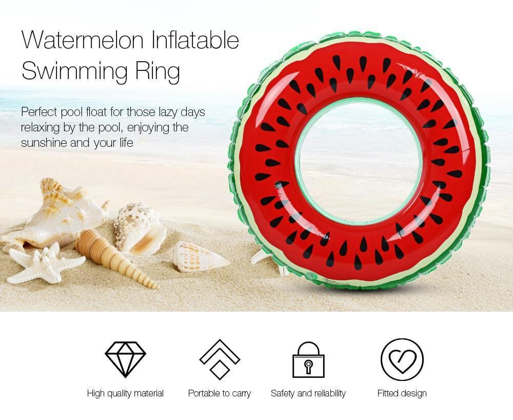 Foxsmarts Pool Float 24' ( 60CM ) SunFun™ Watermelon Ring Inflatable Pool Float