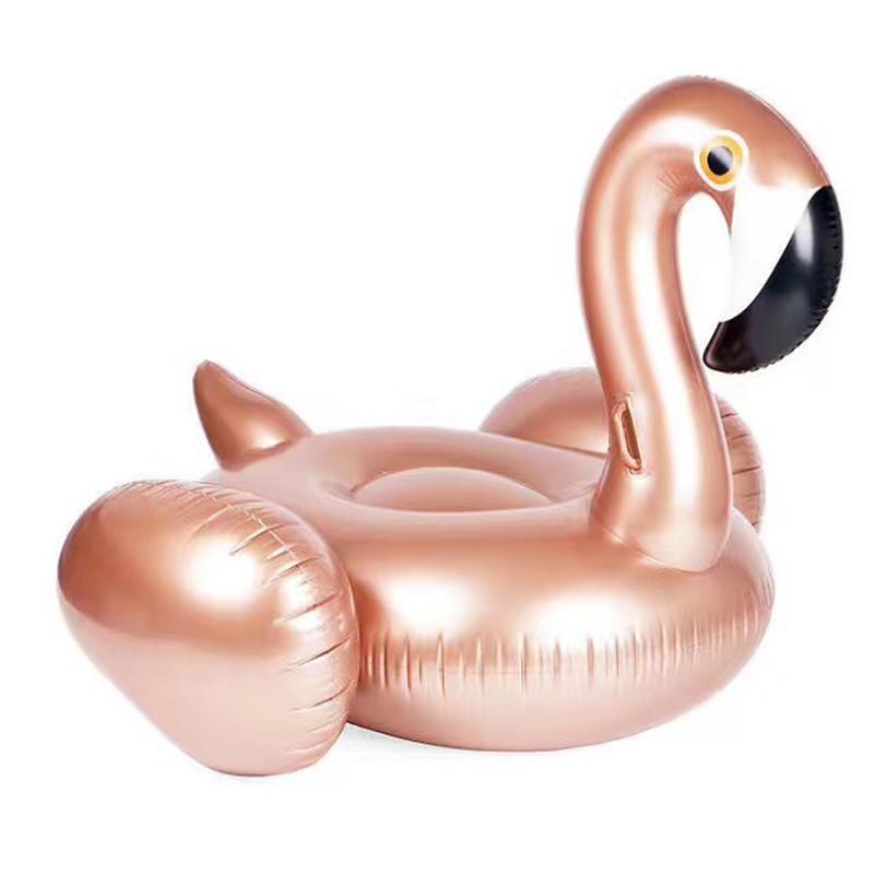 Foxsmarts SunFun™ Rose Gold Inflatable Flamingo Pool Float