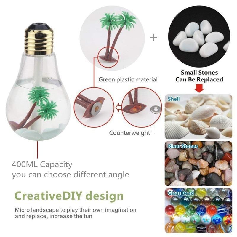 JE J. COTTON. DESIGN Familly Store Humidifiers Silver AROMA™ LED Bulb Air Humidifier