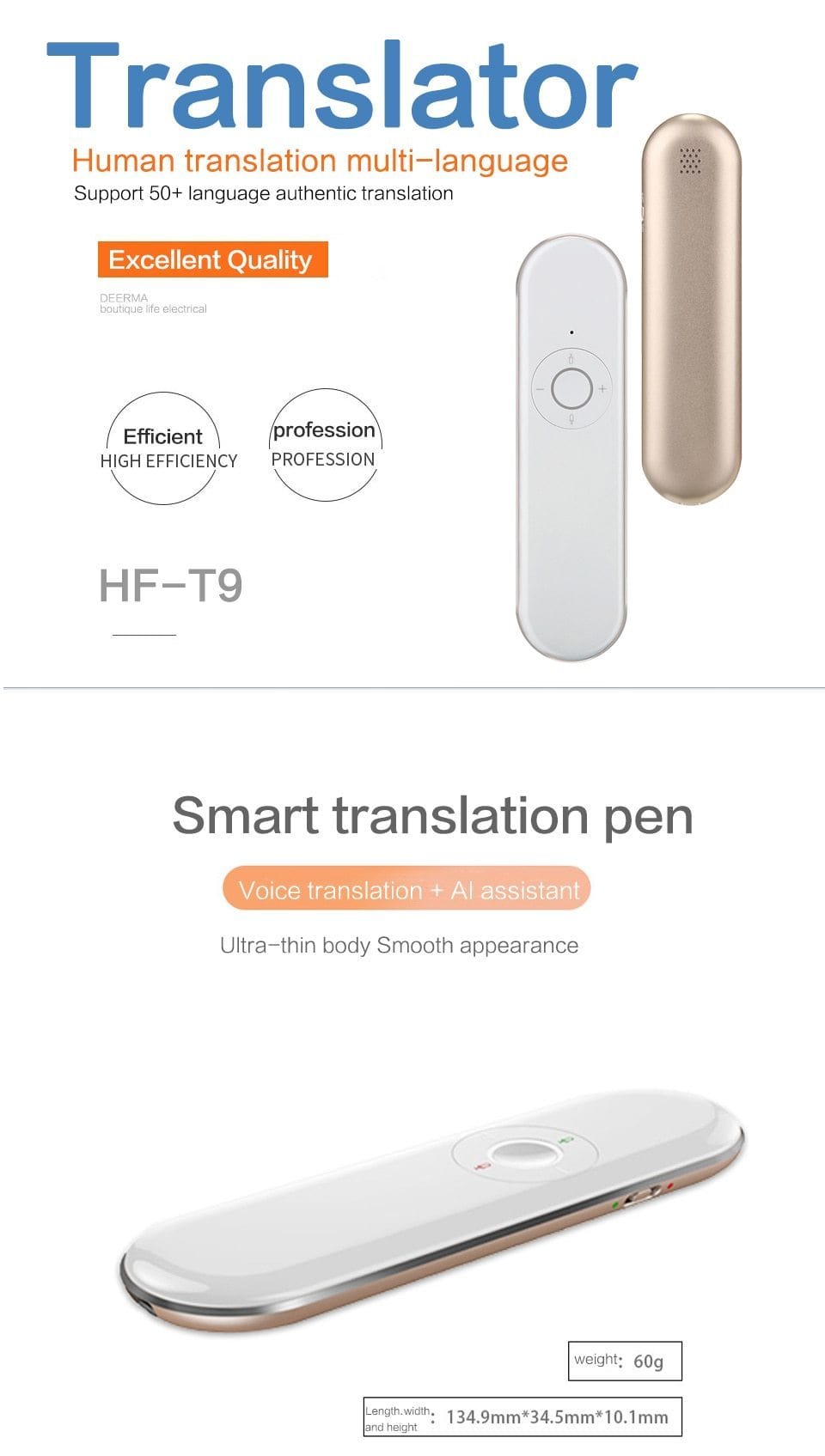 sando Store Translator White Portable Instant Voice Translator