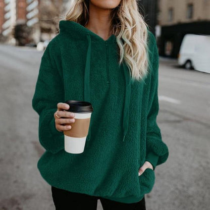 Shop4654005 Store Hoodies Green / S Women's Fuzzy Casual Loose Oversized Sweatshirt Hoodie