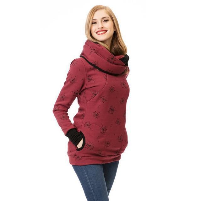 Shop4654005 Store Hoodies Red / S Thick Warm Nursing Sweatshirt