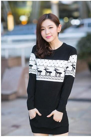 SMTHMA Official Store Pullovers Black For Her / S Cute Christmas Matching Couple Sweaters