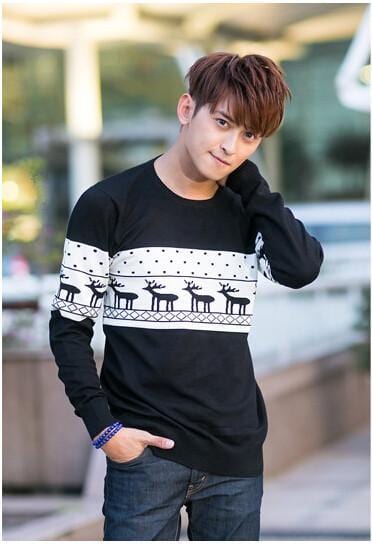 SMTHMA Official Store Pullovers Black For Him / S Cute Christmas Matching Couple Sweaters