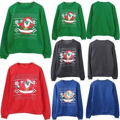 Support Dropshipping Store Pullovers Blue / S Ugly Christmas Santa Sweater
