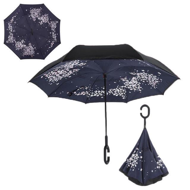 Yesello Umbrella Store Reverse Umbrella Cherry Blossoms RAINAWAY™ Double-Layer Reverse Umbrella