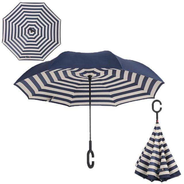 Yesello Umbrella Store Reverse Umbrella Naval stripe RAINAWAY™ Double-Layer Reverse Umbrella