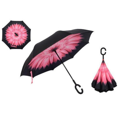Yesello Umbrella Store Reverse Umbrella Pink Daisy RAINAWAY™ Double-Layer Reverse Umbrella